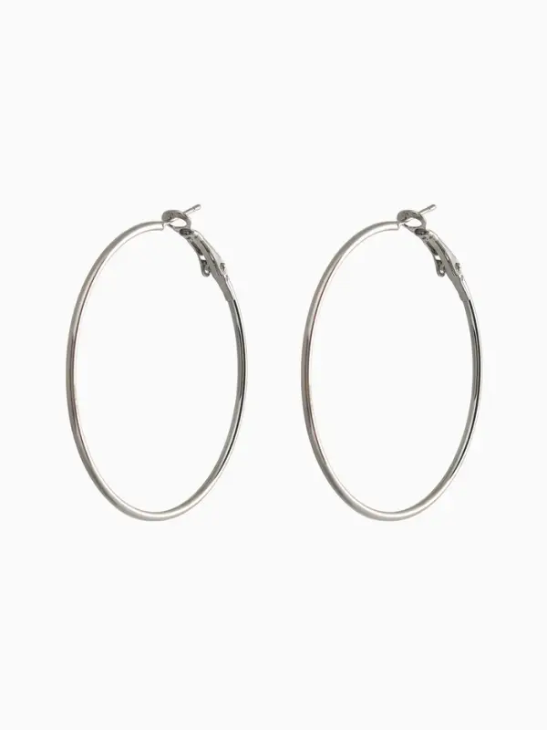 Серьги кольца QF &laquo;Классика&raquo;, d=5 см, цвет серебро