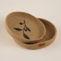 Корзины для хранения SL Home &laquo;Олива&raquo;, плетёные, ручной работы, 2 шт., 25&times;25&times;3 см, 30&times;30&times;4 см, коричневые