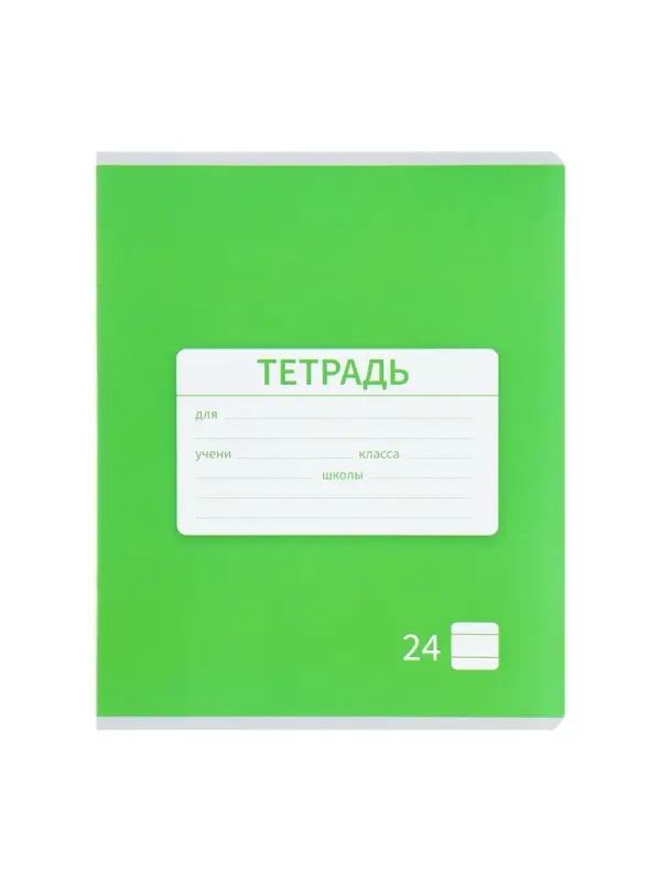 Тетради 10 штук, 24 листа в линию &laquo;Однотонная&raquo;, обложка мелованная бумага, ВД-лак, блок №2, белизна 75%