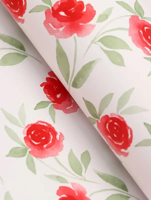 Пленка для цветов и букетов &laquo;Цветы&raquo;, красная, 57&times;57 см
