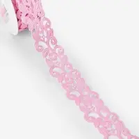 Лента фигурная &laquo;Вьюнчик&raquo;, 25 мм, 9&plusmn;0.5 м, розовая