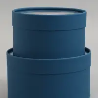 Набор подарочных коробок 2 в 1 круглых, морской, с окном, 21&times;11 - 18&times;10 см