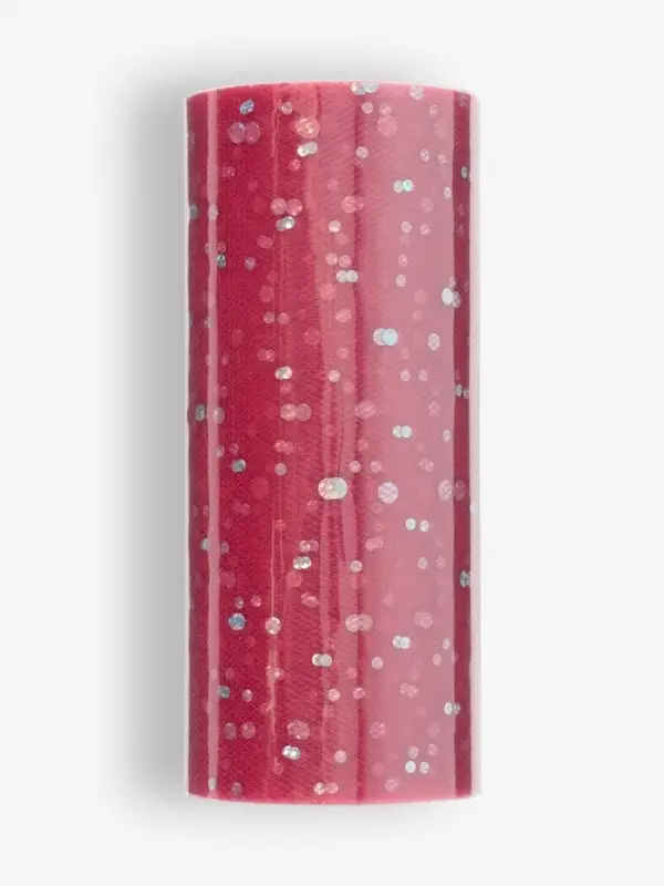 Фатин с блёстками, 15 см, 23 &plusmn; 1 м, 11 &plusmn; 1 г/м&sup2;, цвет красный №17