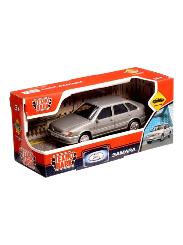 Машинка пластиковая Lada-2114 Samara, инерция, 11 см, серебристая