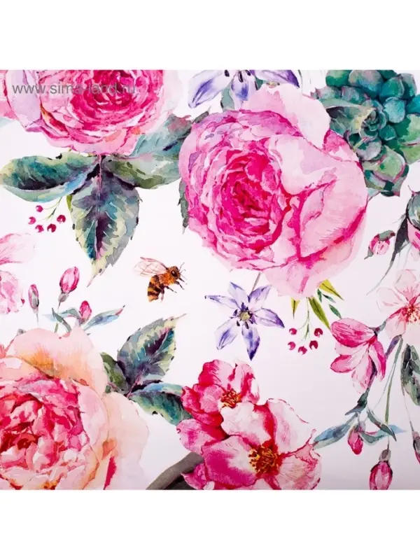 Бумага упаковочная глянцевая «Летние цветы», 70 х 100 см
