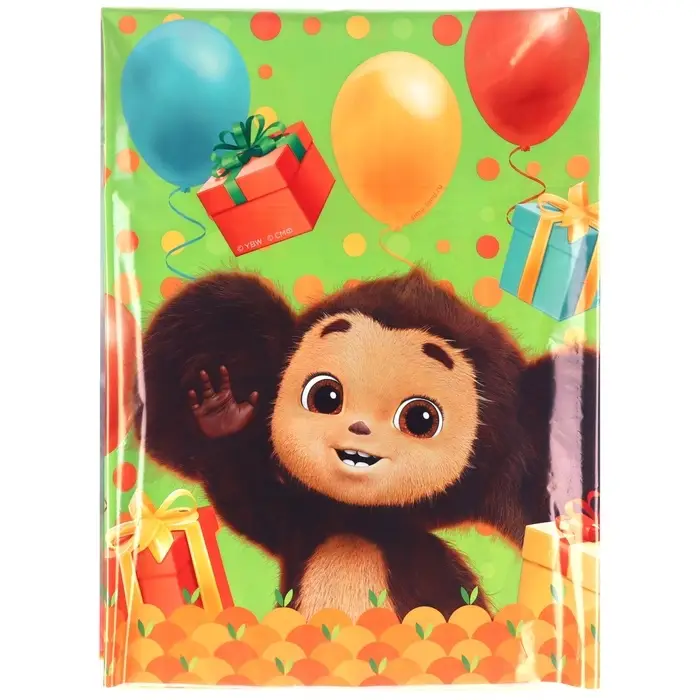 Скатерть одноразовая праздничная 120&times;180 см, 35 мкр, Чебурашка