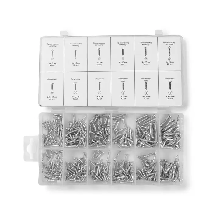 Набор саморезов ТУНДРА krep, 360 предметов