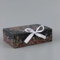 Коробка подарочная новогодняя складная &laquo;Новогодняя ботаника&raquo;, 16.5&times;12&times;5 см, Новый год