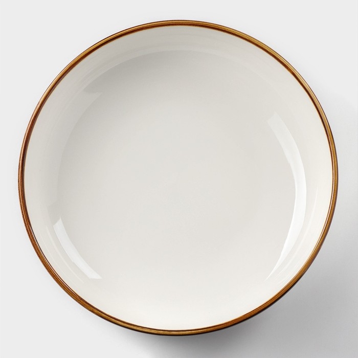 Тарелка фарфоровая глубокая Magistro «Церера», 1,1 л, d=22 см, цвет белый Тарелка фарфоровая глубокая Magistro «Церера», 1,1 л, d=22 см, цвет белый