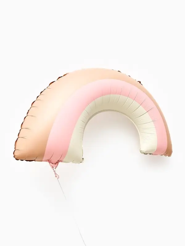 Воздушный шар фольгированный 32" "Радуга"  розовый сатин