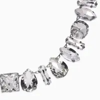 Колье &laquo;Драгоценность&raquo;, геометрия, белое в серебре, 32 см