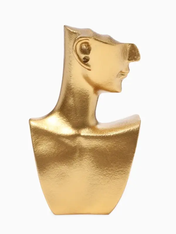 Бюст для украшений &laquo;Пол-лица&raquo;, мини, отверстие под серьгу, 6.6&times;6.8&times;11 см, золотой