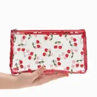 Косметичка ПВХ Вишня 25*5*15, отд на молнии,  прозрачный