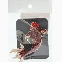 Брошь &laquo;Рыба&raquo; карп, цвет красно-бордово-белый в золоте