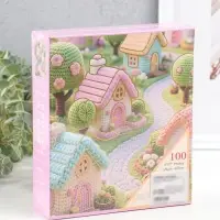 Фотоальбом на 100 фото 13х18 см "Вязаная деревушка" в коробке 5х18х20,5 см