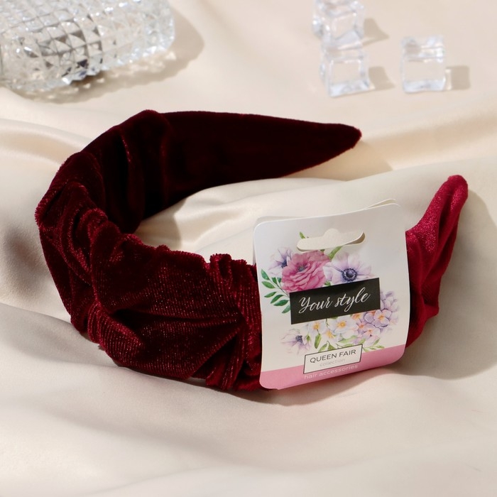 Ободок для волос Ободок для волос "Юнона" классика бархат, 5 см, красный