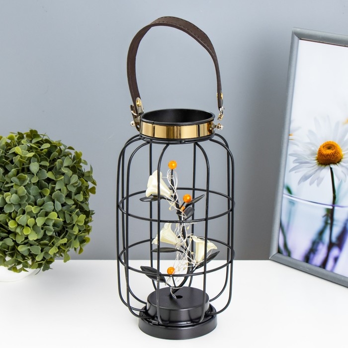 Ночник Ночник "Цветы" LED от батареек ААА чёрный 14х14х27 см RISALUX