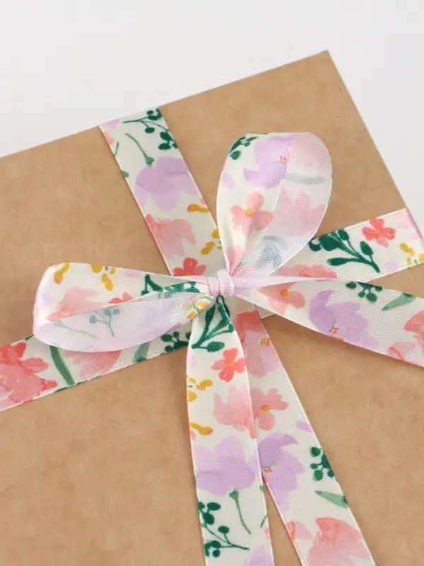 Лента атласная &laquo;Нежные пионы&raquo;, 1.5&times;22.5 (&plusmn; 1) м, разноцветная