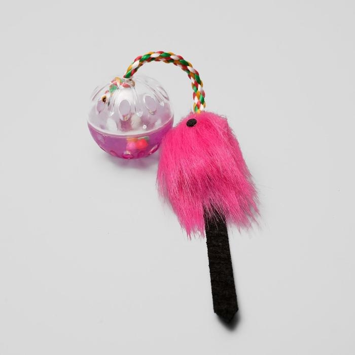 Шар-погремушка с хвостиком, микс цветов Шар-погремушка с хвостиком, микс цветов