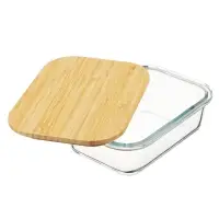 VETTA Контейнер для продуктов 1000мл, крышка бамбук, жаропрочное стекло