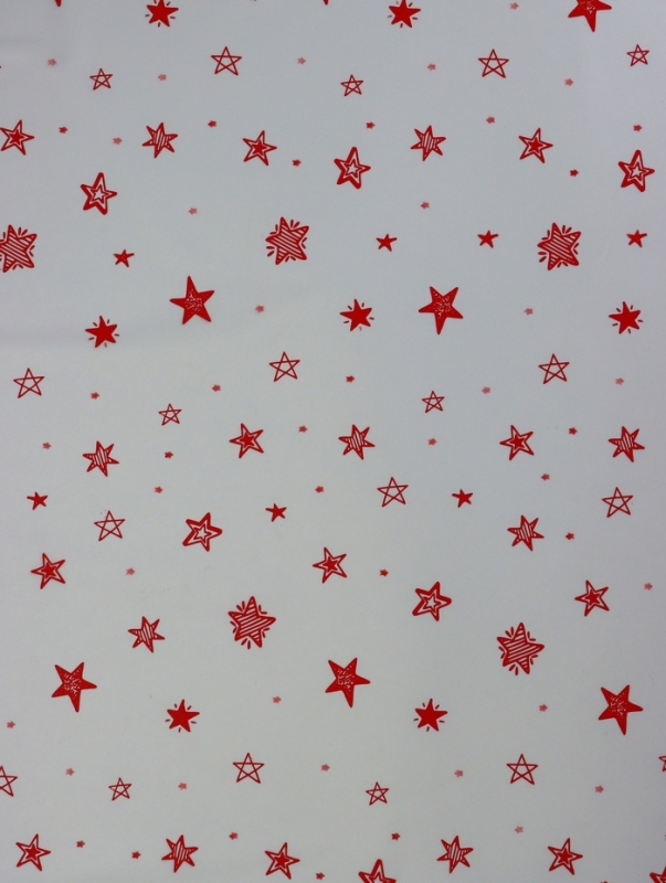 Пленка для цветов матовая, Пленка для цветов матовая, "Звездочки", красный, 0,6х9м ±5%