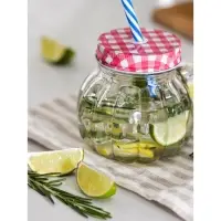 Кружка Доляна &laquo;Тыковка&raquo;, 400 мл, 12.5&times;10 см, стекло, с крышкой и трубочкой, МИКС