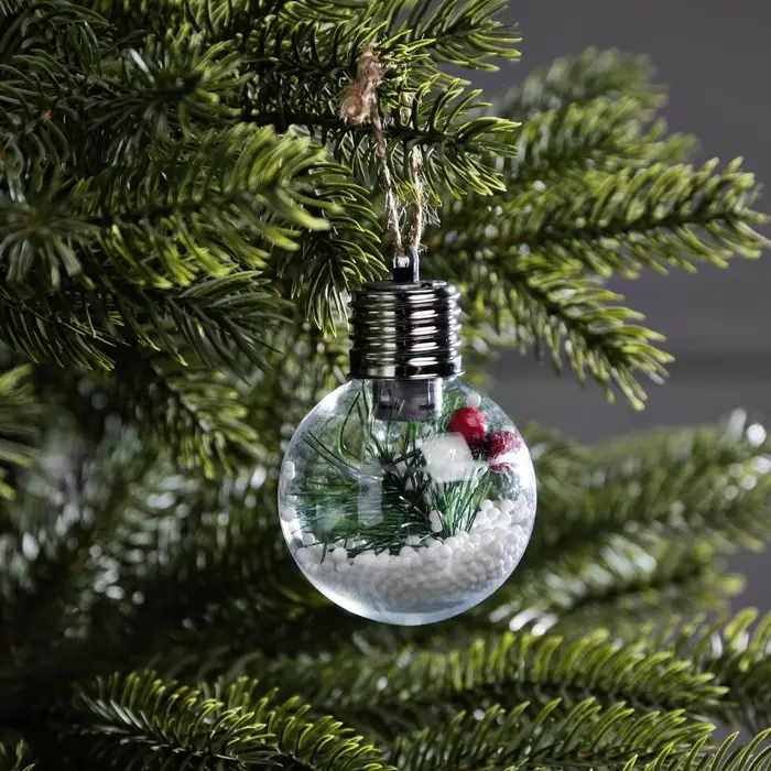 Елочный шар «Снежная хвоя» d=6 см, 1 LED, LR44x3 (в комплекте), свечение тёплое белое Елочный шар «Снежная хвоя» d=6 см, 1 LED, LR44x3 (в комплекте), свечение тёплое белое