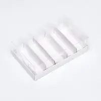 Кондитерская коробка складная под 5 эклеров, белая, 22&times;13.5&times;7 см