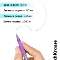 Ручка шариковая ErichKrause R-301 Spring Stick & Grip, узел 0.7 мм, синяя, резиновый упор, МИКС