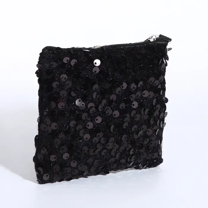 Кошелёк монетница на молнии, цвет чёрный