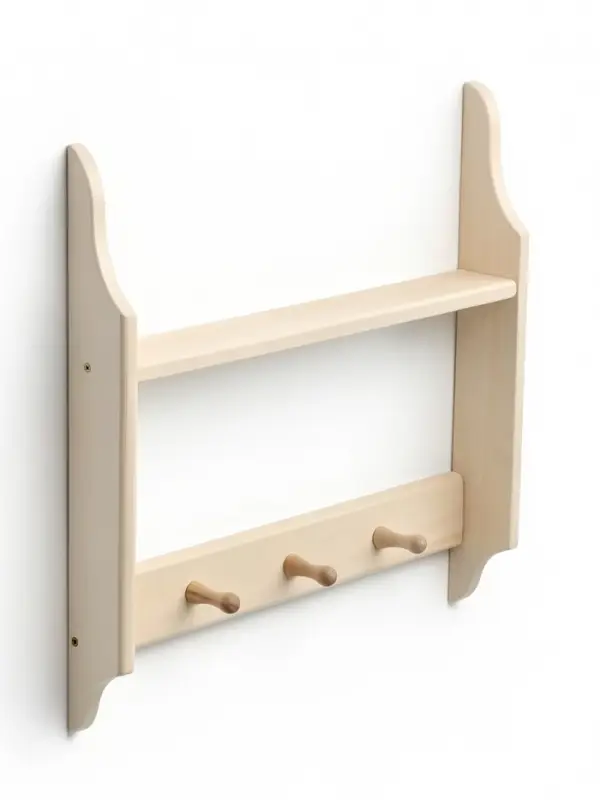 Полка - вешалка "ЛАДЬЯ" 3 крючка 48х48х7 см
