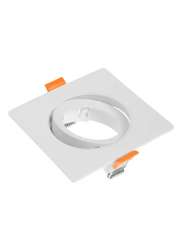 Светильник встраиваемый под лампу MR-16, поворотный, квадратный, пластиковый, белый