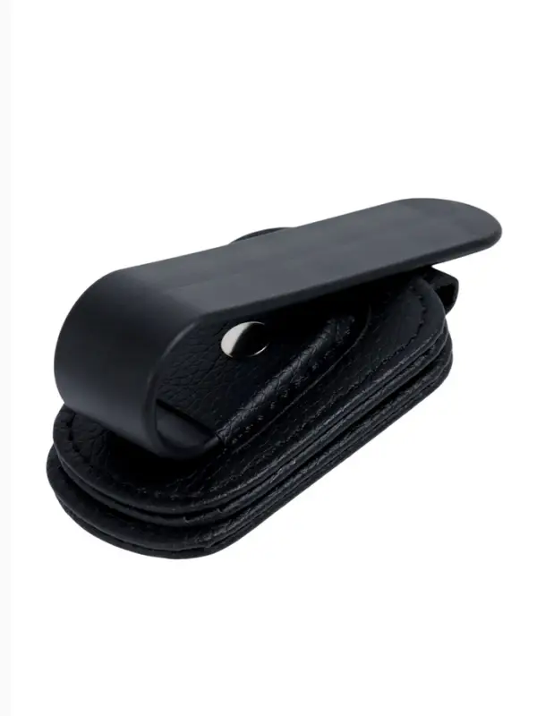 Держатель для очков автомобильный, кожаный, черный Держатель для очков автомобильный, кожаный, черный