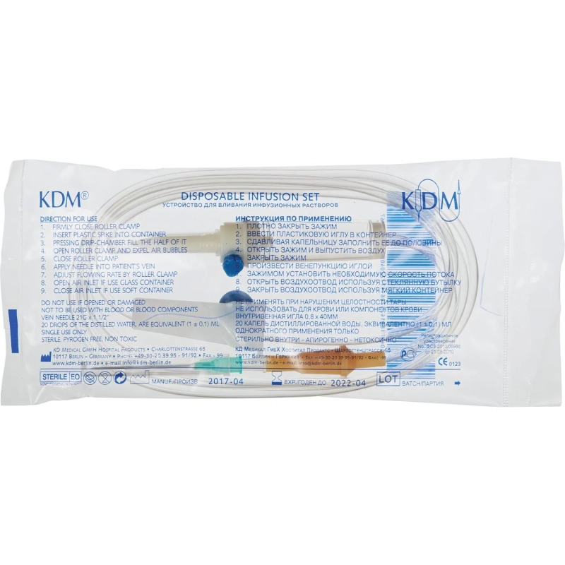 Система переливания инф.растворов (пластик. игла), KDM