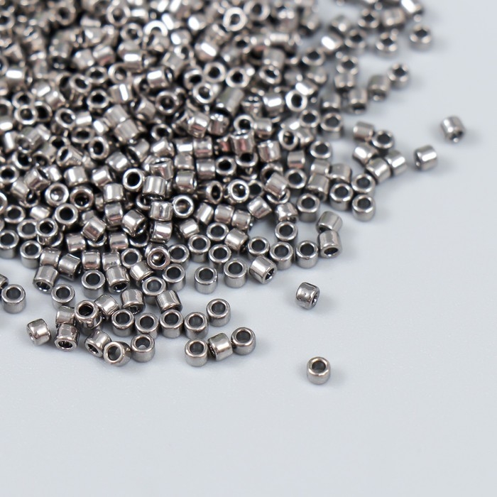 Бисер стекло 11/0  Бисер стекло 11/0 "Цилиндр. Серебристый глянец" 10 гр