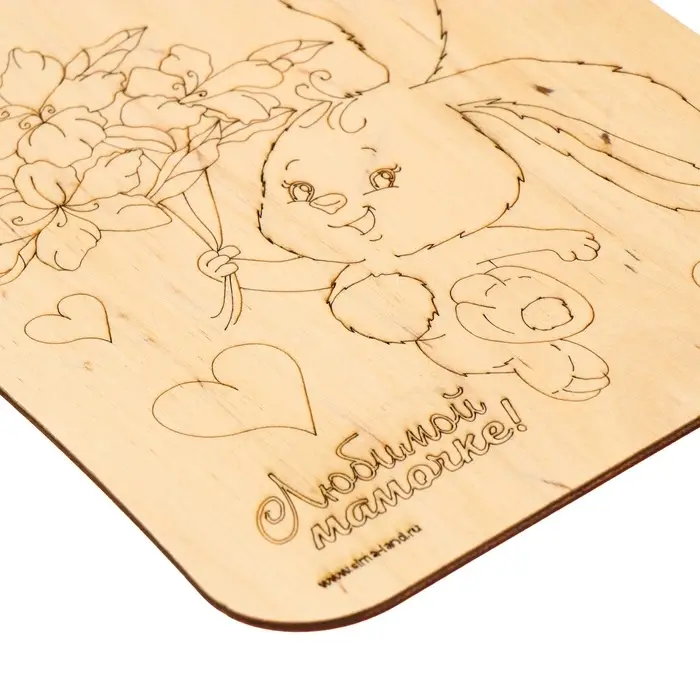 Доска для выжигания &laquo;Заяц с букетом&raquo;