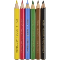 Карандаши цветные KOH-I-NOOR короткие Крот 6 цв/наб 3621006046KSNN