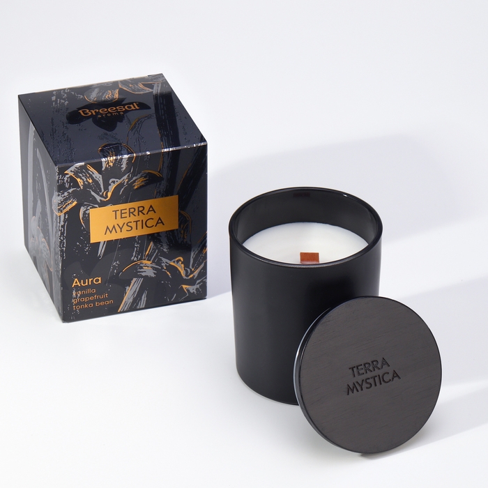 Ароматическая свеча  Ароматическая свеча "Breesal, TERRA MYSTICA", Бобы тонка, Ваниль, Грейпфрут