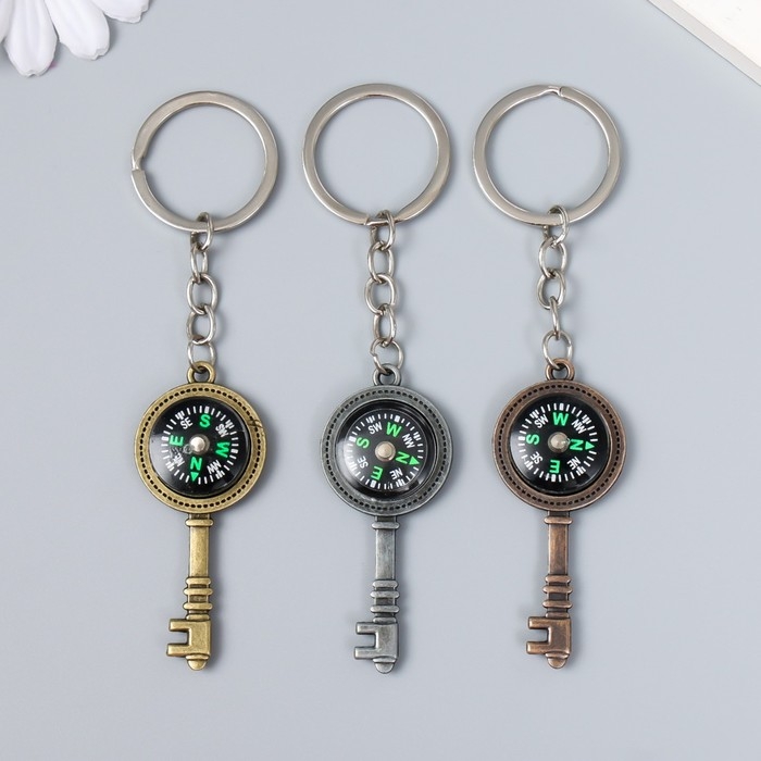 Брелок металл Брелок металл "Ключик с компасом" 2,5х0,5х5,8 см
