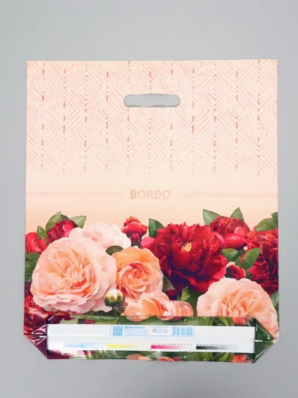 Пакет "Бордо", полиэтиленовый с вырубной ручкой 40х47 см, 45 мкм