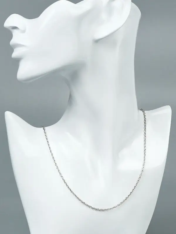 Цепочка с карабином L=70 см, набор 5 шт. 5&times;3 мм, СМ-1935, цвет серебро