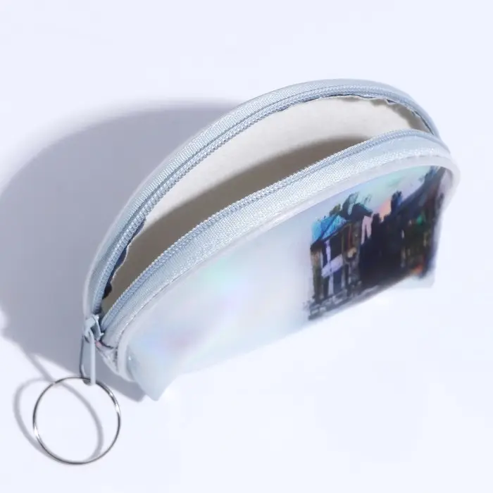 Кошелёк на молнии, цвет серебряный