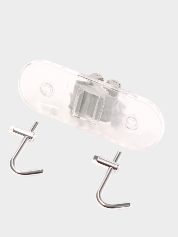 Держатель для швабр настенный самоклеящийся, прозрачная основа, 16х6х6 см Держатель для швабр настенный самоклеящийся, прозрачная основа, 16х6х6 см