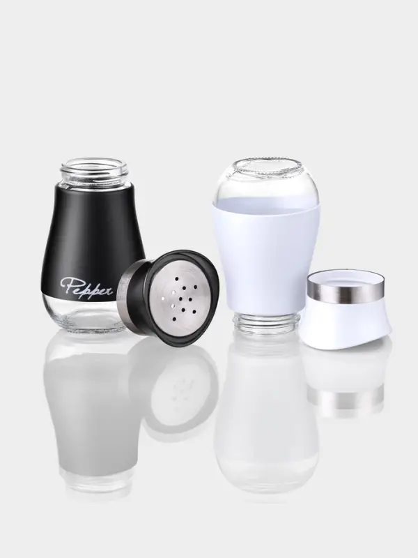 Набор для специй Набор для специй "Сияние.Black/White", 2 шт, на подставке