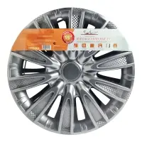Колпаки колесные 15" "Торнадо", серебристый, карбон, компл. 2 шт.