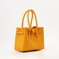 Сумка плетёная пластиковая, 23&times;11&times;30 см, жёлтая