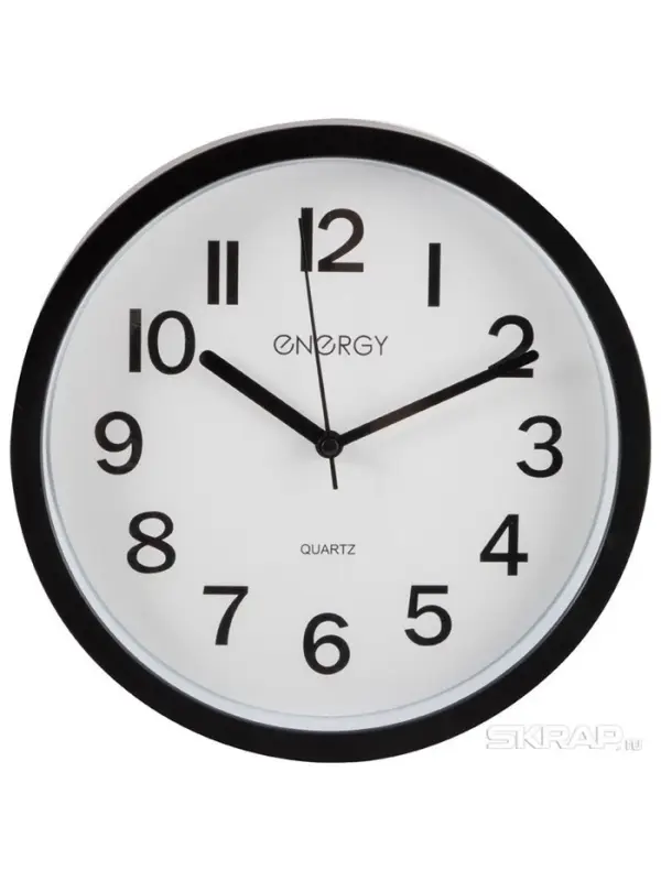 Часы настенные ENERGY ЕС-139, интерьерные, d-22см, плавный ход, черные