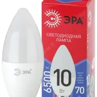 Лампа светодиодная LED 10 Вт 800Лм 6500К свеча холодный E14 220-240В LED B35-10W-865-E14 Red Line