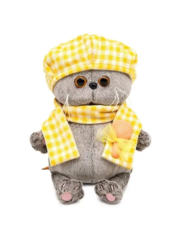 Мягкая игрушка &laquo;Кот Басик BABY в берете и шарфе в клетку&raquo;, 20 см