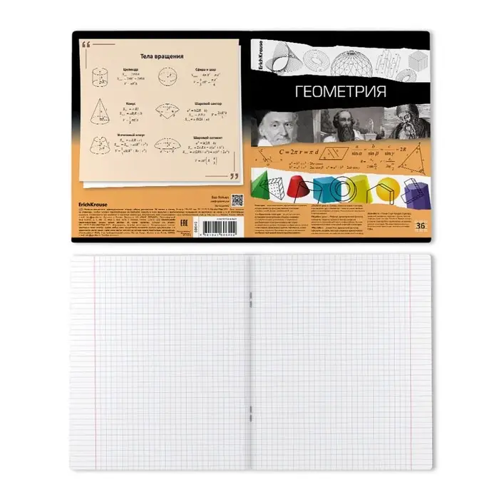 Тетрадь предметная &laquo;Геометрия&raquo;, 36 листов в клетку, ErichKrause Timeline